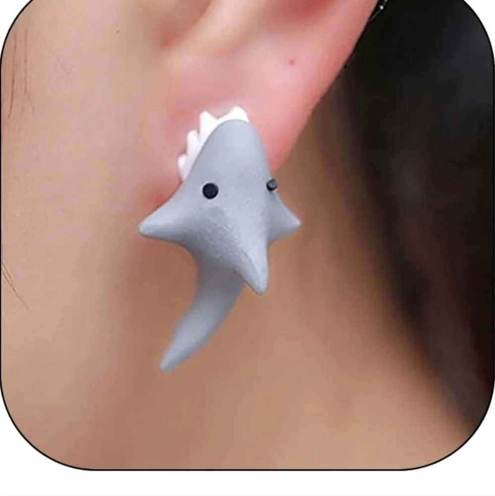 Cute Blue Shark Earrings